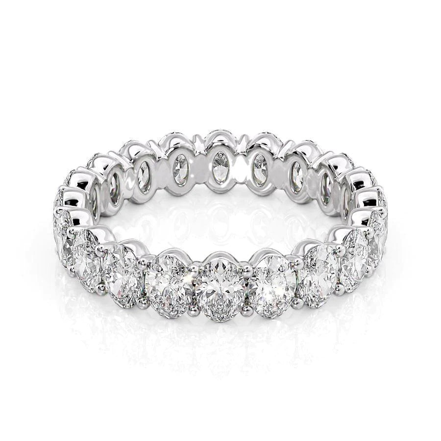 3ct Oval Eternity Eternity Rings 14K White Oval Lab Diamonds#material_14k-white