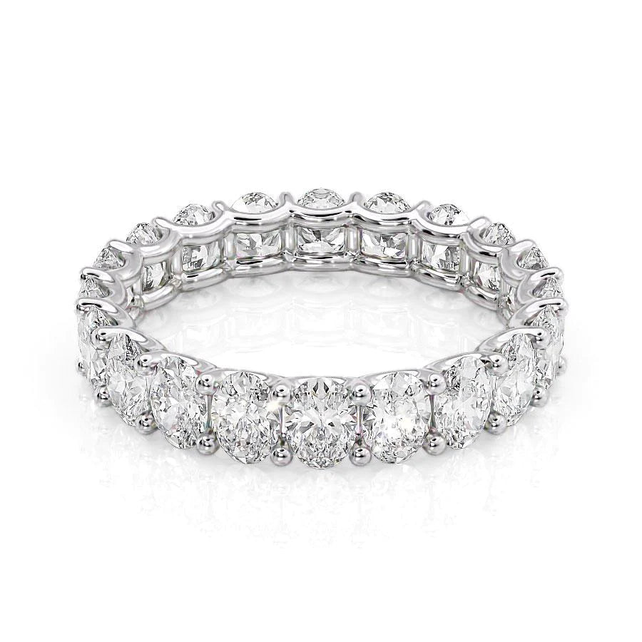 3ct Oval U Prong Eternity Eternity Rings 14K White Oval Lab Diamonds#material_14k-white