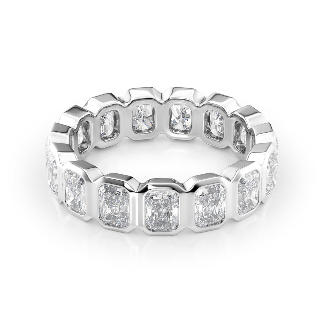 3ct Radiant Bezel Eternity Eternity Rings 14K White Radiant Lab Diamonds#material_14k-white