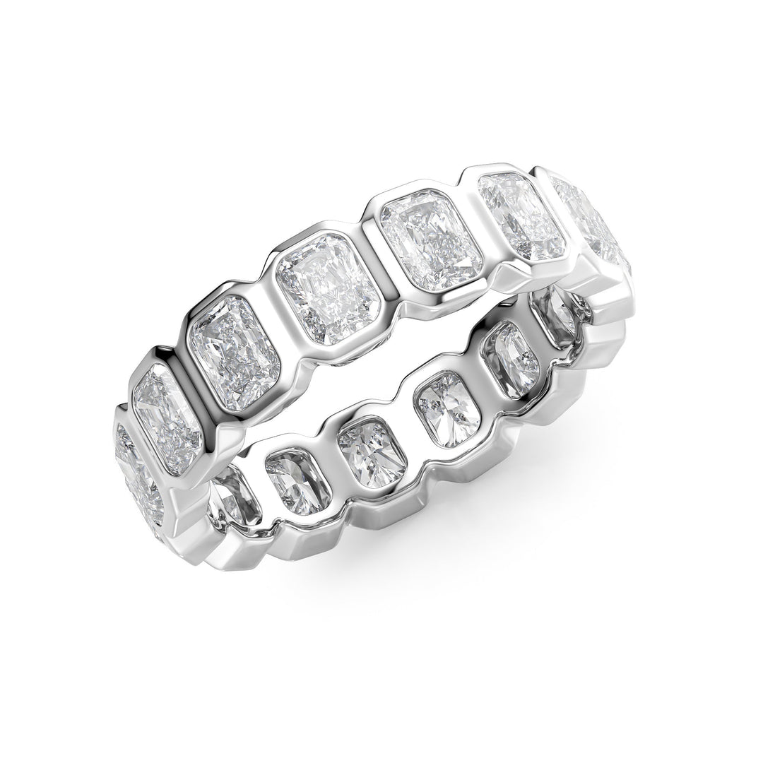 3ct Radiant Bezel Eternity Eternity Rings 14K White Radiant Lab Diamonds#material_14k-white