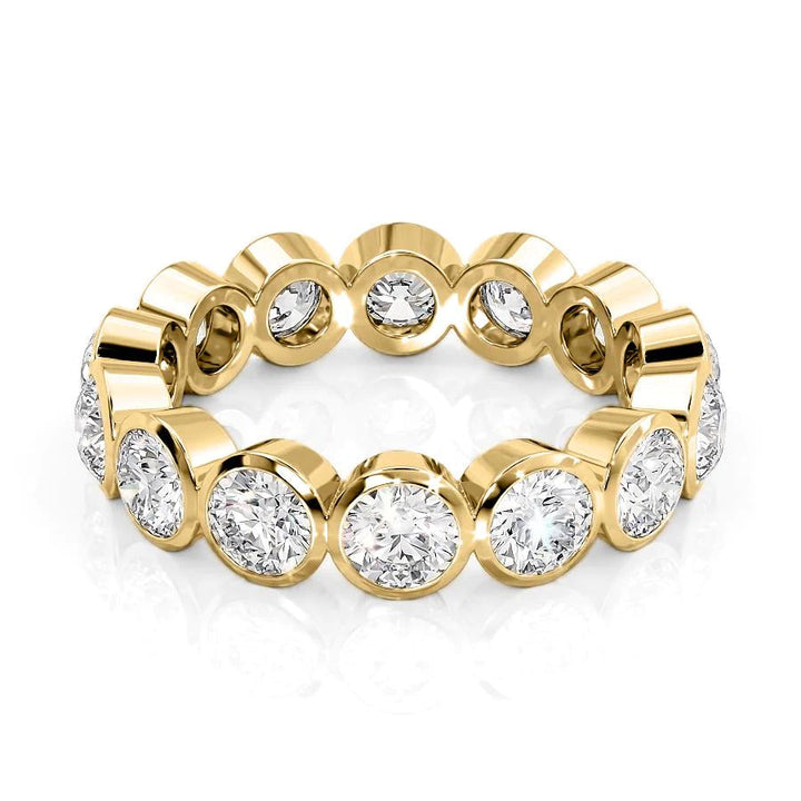 3ct Round Bezel Eternity Eternity Rings 14K Gold Round Lab Diamonds#material_14k-gold