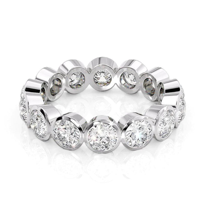 3ct Round Bezel Eternity Eternity Rings 14K White Round Lab Diamonds#material_14k-white