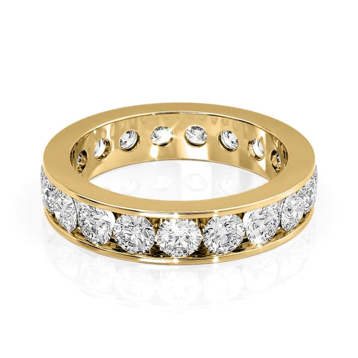 3ct Round Channel Eternity Eternity Rings 14K Gold Round Lab Diamonds#material_14k-gold