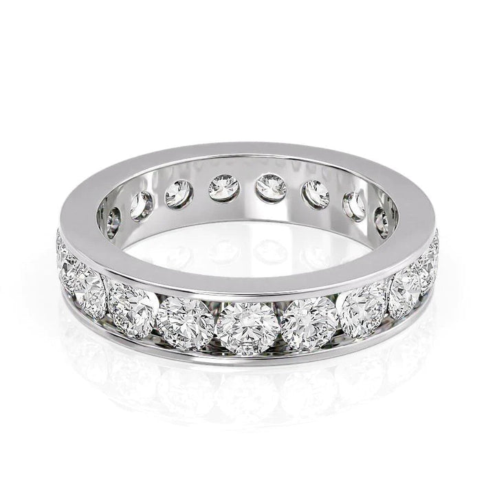 3ct Round Channel Eternity Eternity Rings 18K White Round Lab Diamonds#material_18k-white