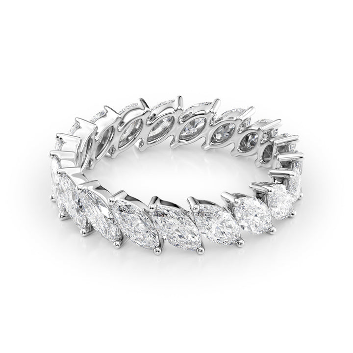 3ct Slanted Marquise Eternity Eternity Rings 14K White Marquise Lab Diamonds#material_14k-white