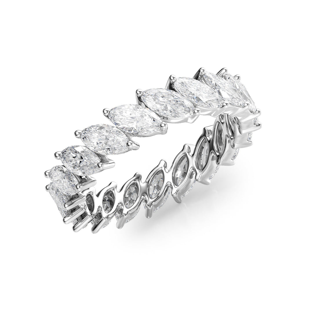 3ct Slanted Marquise Eternity Eternity Rings 14K White Marquise Lab Diamonds#material_14k-white