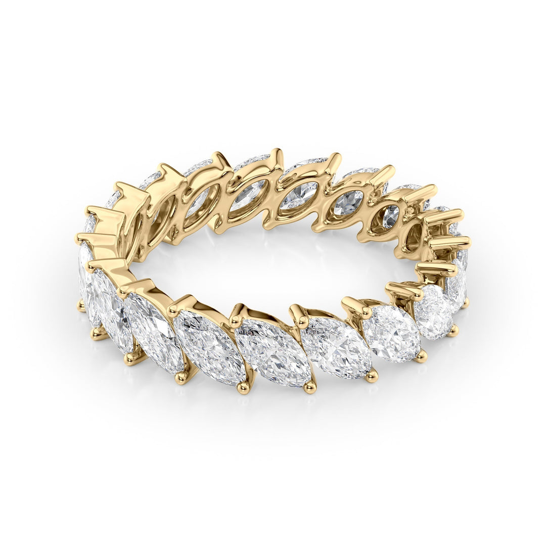 3ct Slanted Marquise Eternity Eternity Rings 18K Gold Marquise Lab Diamonds#material_18k-gold