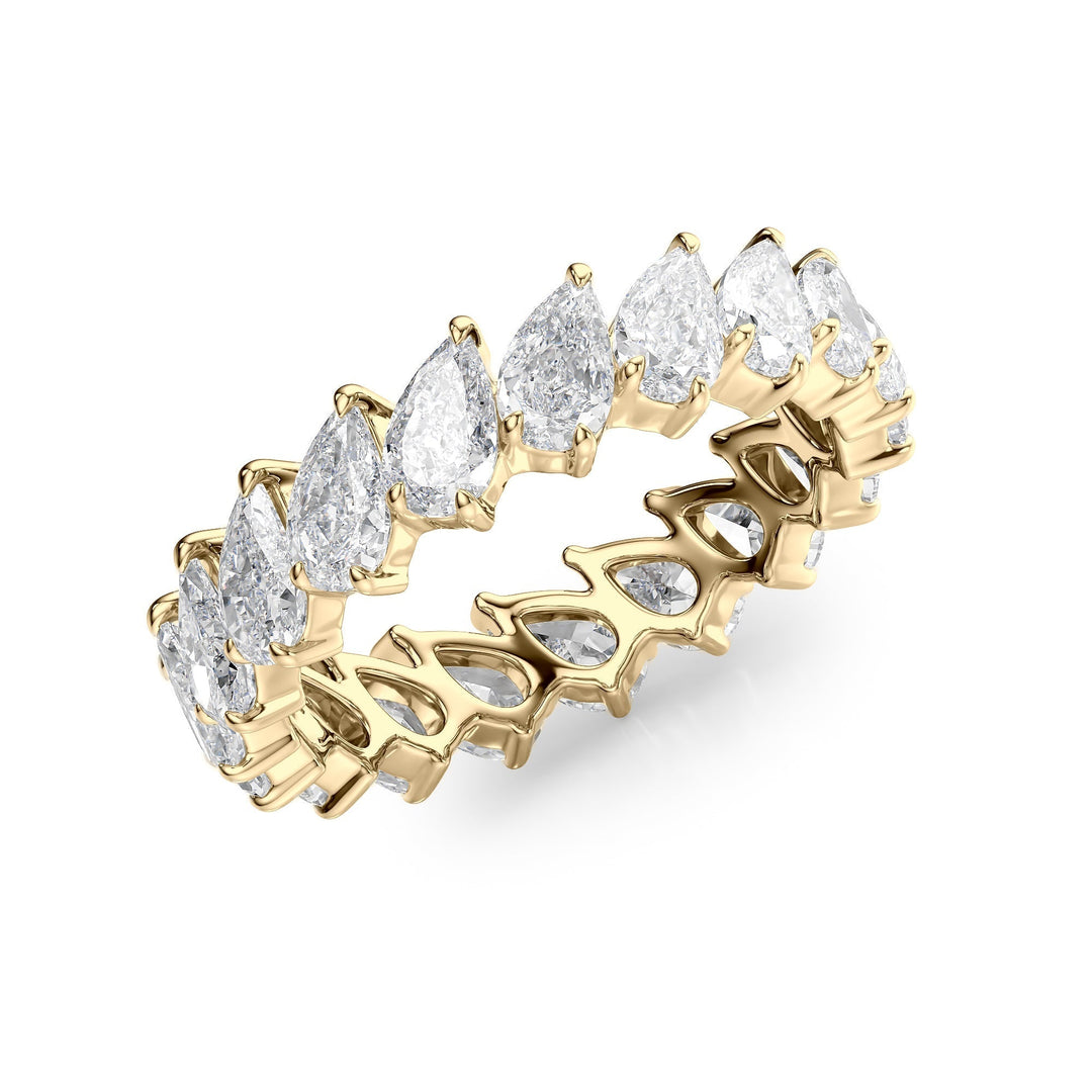 3ct Slanted Pear Eternity Eternity Rings 14K Gold Pear Lab Diamonds#material_14k-gold