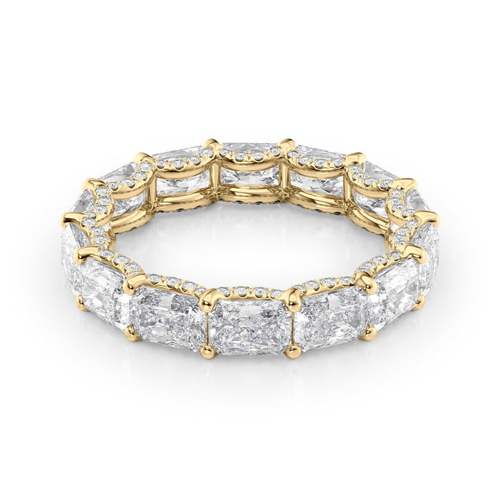 4.3ct East West Radiant U Pave Prong Eternity Eternity Rings 14K Gold Radiant Lab Diamonds#material_14k-gold