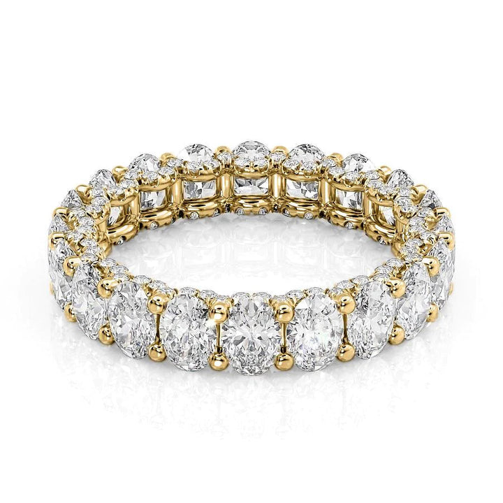 4.3ct Oval U Pave Prong Eternity Eternity Rings 14K Gold Oval Lab Diamonds#material_14k-gold