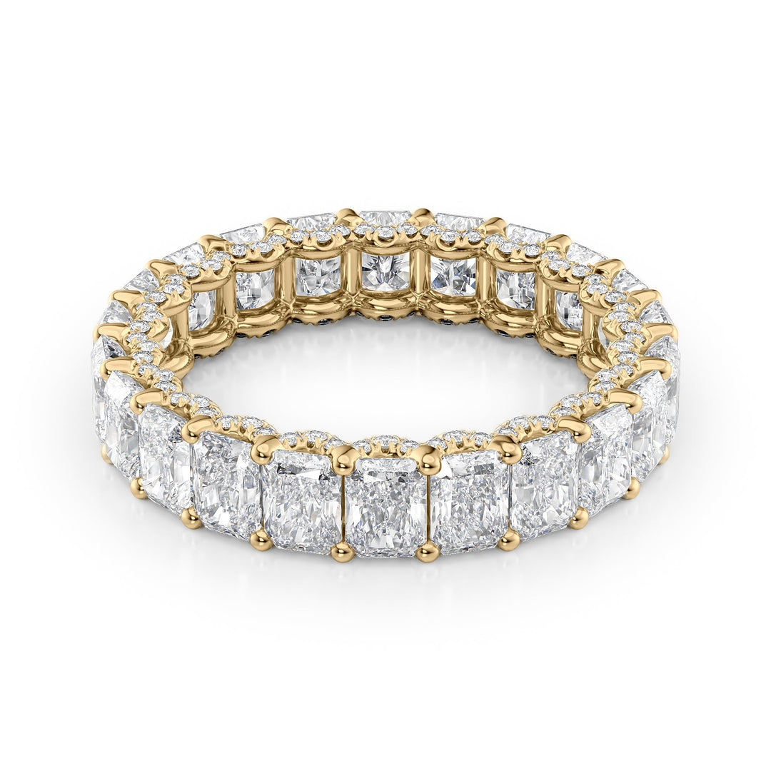 4.3ct Radiant U Pave Prong Eternity Eternity Rings 14K Gold Radiant Lab Diamonds#material_14k-gold