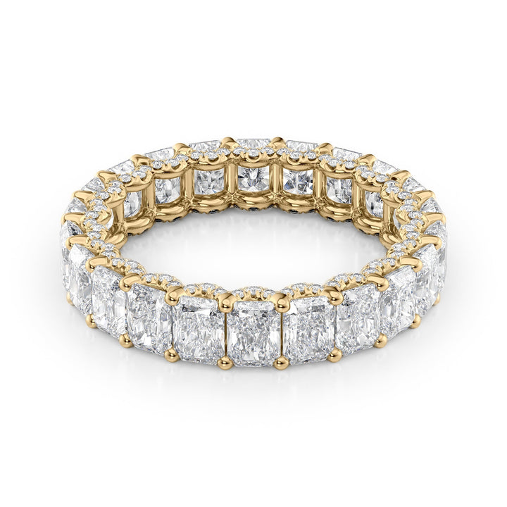 4.3ct Radiant U Pave Prong Eternity Eternity Rings 14K Gold Radiant Lab Diamonds#material_14k-gold