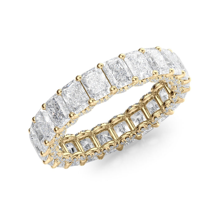 4.3ct Radiant U Pave Prong Eternity Eternity Rings 14K Gold Radiant Lab Diamonds#material_14k-gold