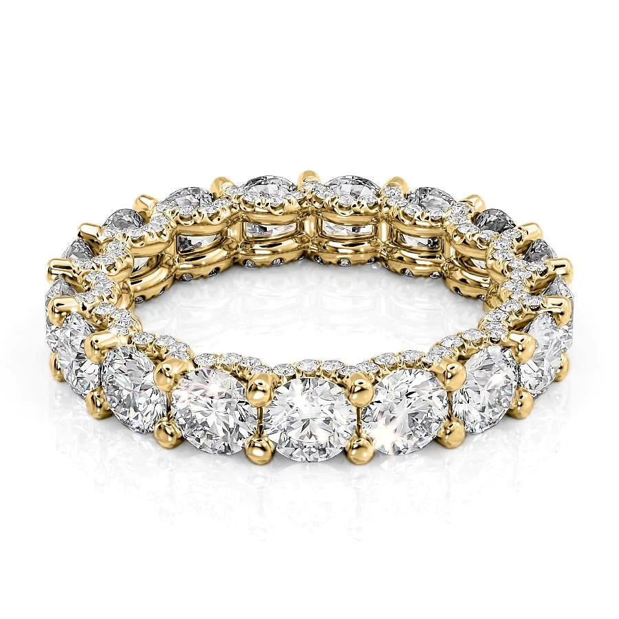 4.3ct Round U Pave Prong Eternity Eternity Rings 14K Gold Round Lab Diamonds#material_14k-gold