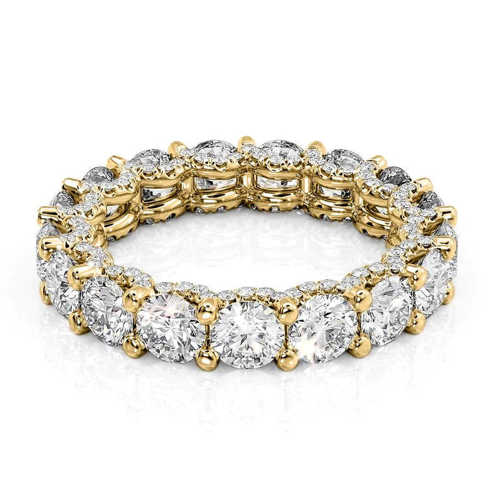 4.3ct Round U Pave Prong Eternity Eternity Rings 14K Gold Round Lab Diamonds#material_14k-gold