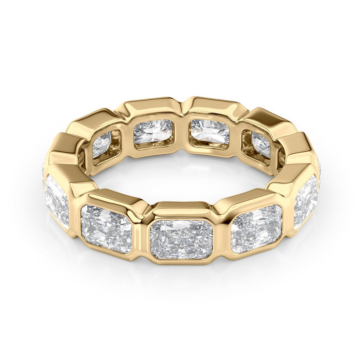 4.5ct East West Radiant Bezel Eternity Eternity Rings 14K Gold Radiant Lab Diamonds#material_14k-gold