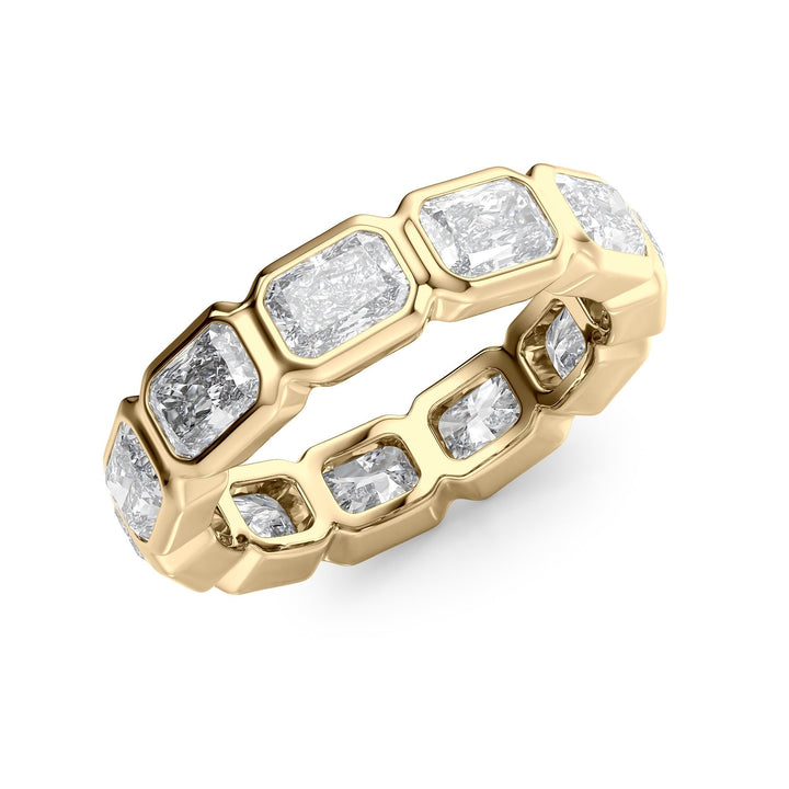 4.5ct East West Radiant Bezel Eternity Eternity Rings 14K Gold Radiant Lab Diamonds#material_14k-gold