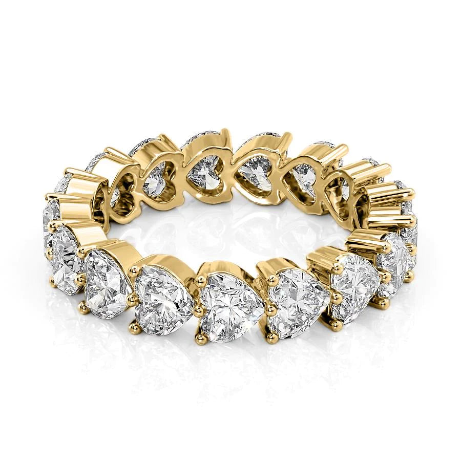 4.5ct Heart Shared Prong Eternity Eternity Rings 14K Gold Heart Lab Diamonds#material_14k-gold