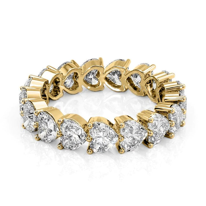 4.5ct Heart Shared Prong Eternity Eternity Rings 14K Gold Heart Lab Diamonds#material_14k-gold