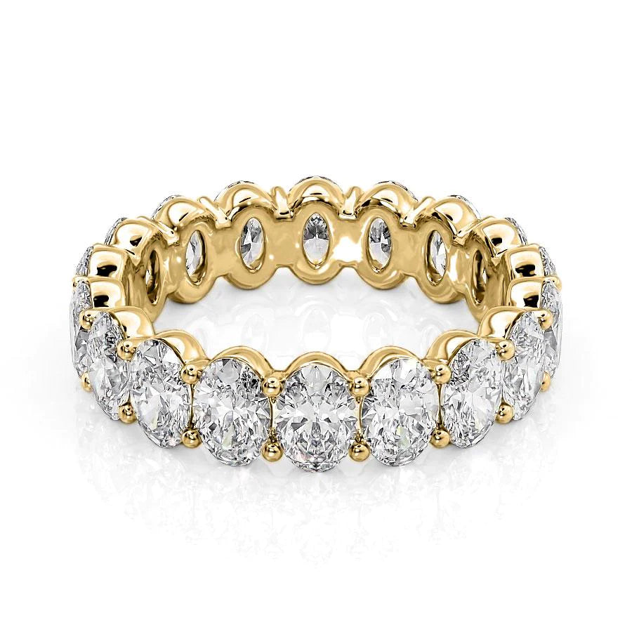 4.5ct Oval Eternity Eternity Rings 14K Gold Oval Lab Diamonds#material_14k-gold