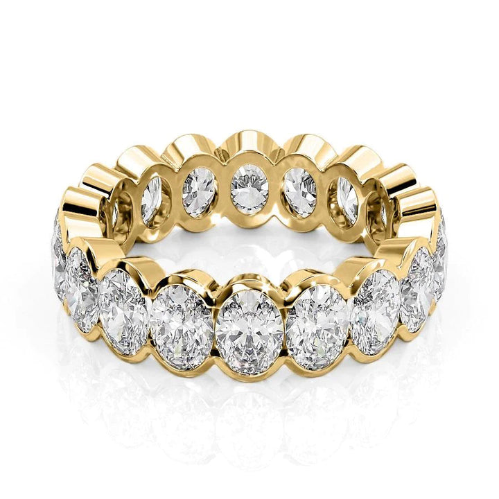 4.5ct Oval Half Bezel Eternity Eternity Rings 14K Gold Oval Lab Diamonds#material_14k-gold