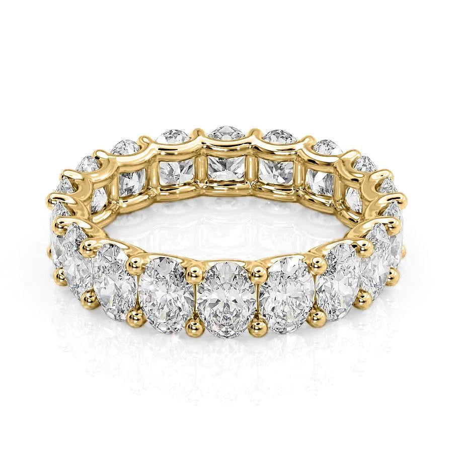 4.5ct Oval U Prong Eternity Eternity Rings 14K Gold Oval Lab Diamonds#material_14k-gold