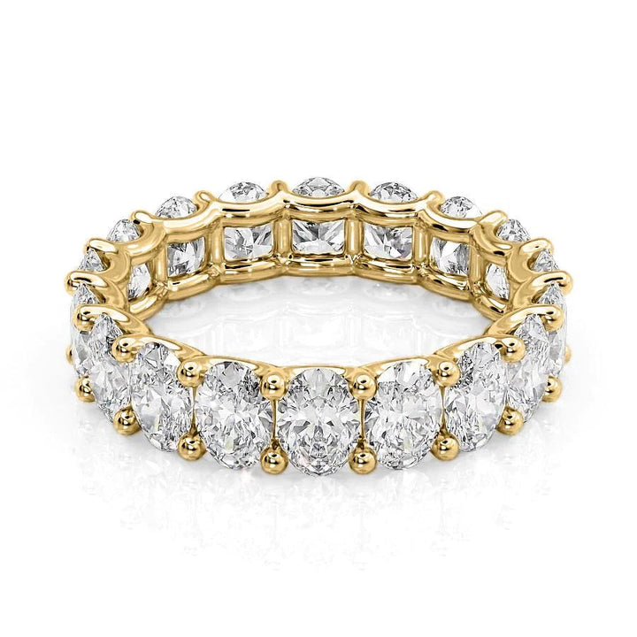 4.5ct Oval U Prong Eternity Eternity Rings 14K Gold Oval Lab Diamonds#material_14k-gold