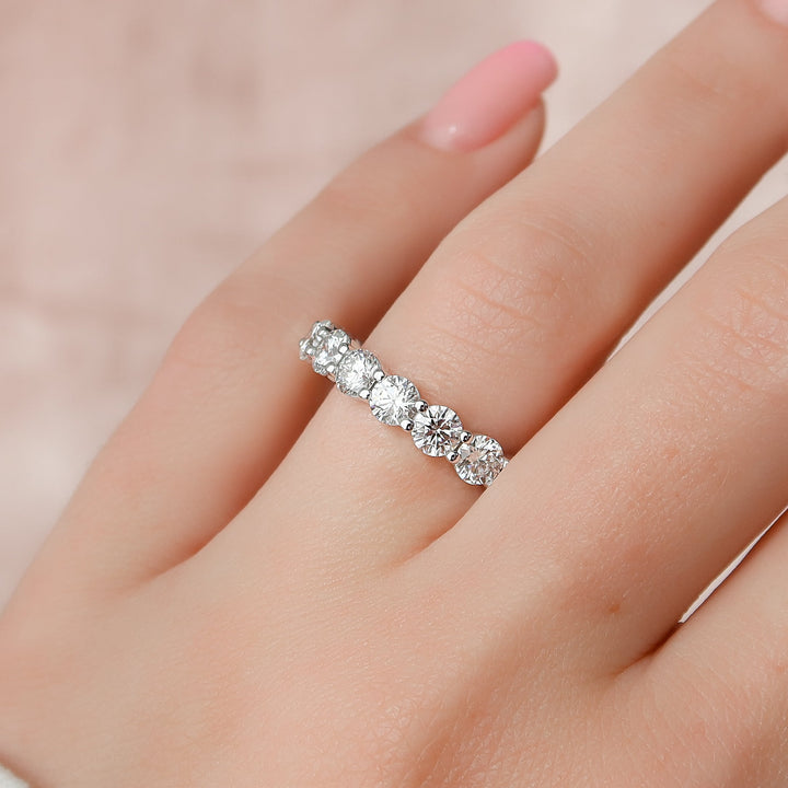 4.5ct Round Eternity Eternity Rings 14K White Round Lab Diamonds#material_14k-white