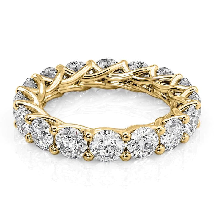 4.5ct Round Trellis Eternity Eternity Rings 14K Gold Round Lab Diamonds#material_14k-gold