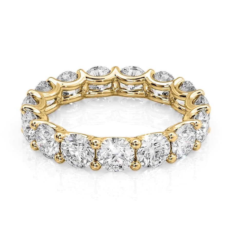 4.5ct Round U Prong Eternity Eternity Rings 14K Gold Round Lab Diamonds#material_14k-gold