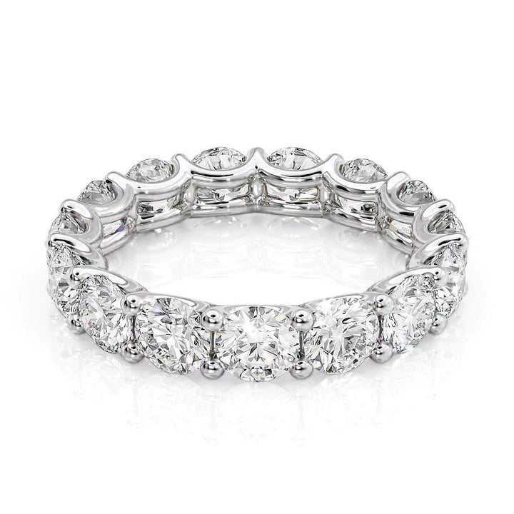 4.5ct Round U Prong Eternity Eternity Rings 14K White Round Lab Diamonds#material_14k-white