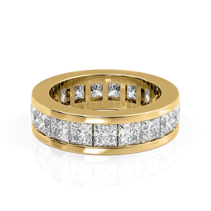 4.7ct Princess Channel Eternity Eternity Rings 18K Gold Princess Lab Diamonds#material_18k-gold