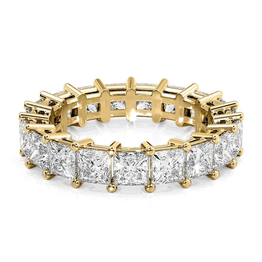 4.7ct Princess Eternity Eternity Rings 14K Gold Princess Lab Diamonds#material_14k-gold