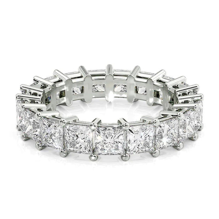 4.7ct Princess Eternity Eternity Rings 18K White Princess Lab Diamonds#material_18k-white