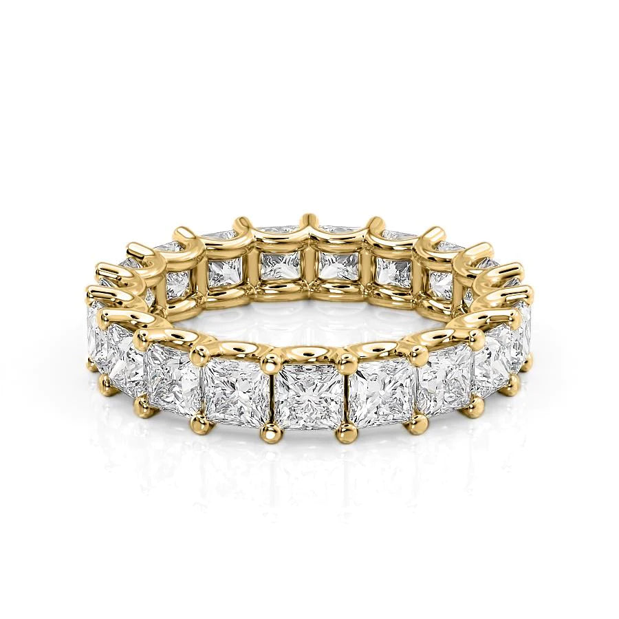 4.7ct Princess U Prong Eternity Eternity Rings 14K Gold Princess Lab Diamonds#material_14k-gold