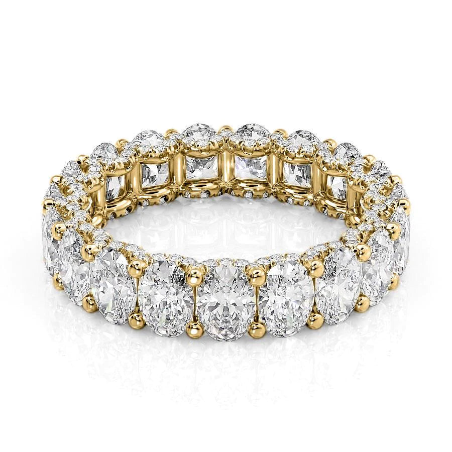 4.8ct Oval U Pave Prong Eternity Eternity Rings 14K Gold Oval Lab Diamonds#material_14k-gold