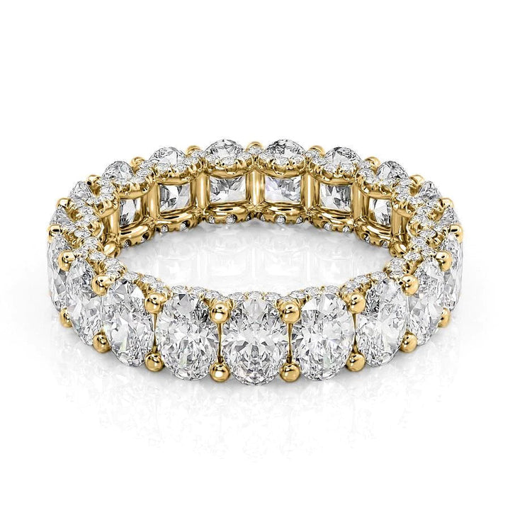 4.8ct Oval U Pave Prong Eternity Eternity Rings 18K Gold Oval Lab Diamonds#material_18k-gold