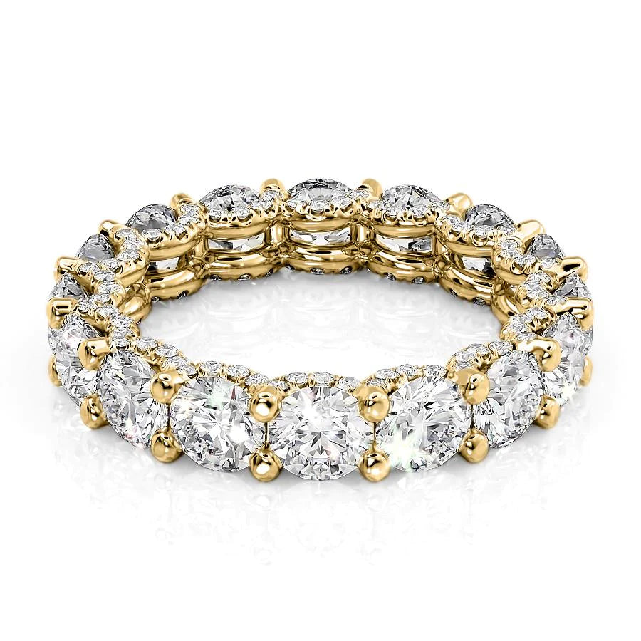 4.8ct Round U Pave Prong Eternity Eternity Rings 14K Gold Round Lab Diamonds#material_14k-gold