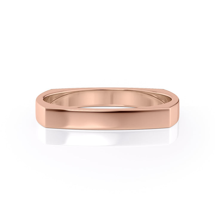 The Leo Wedding band #material_rose