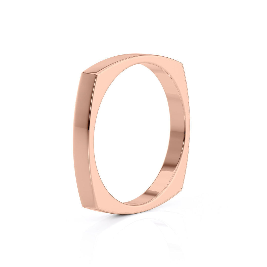 The Leo Wedding band #material_rose