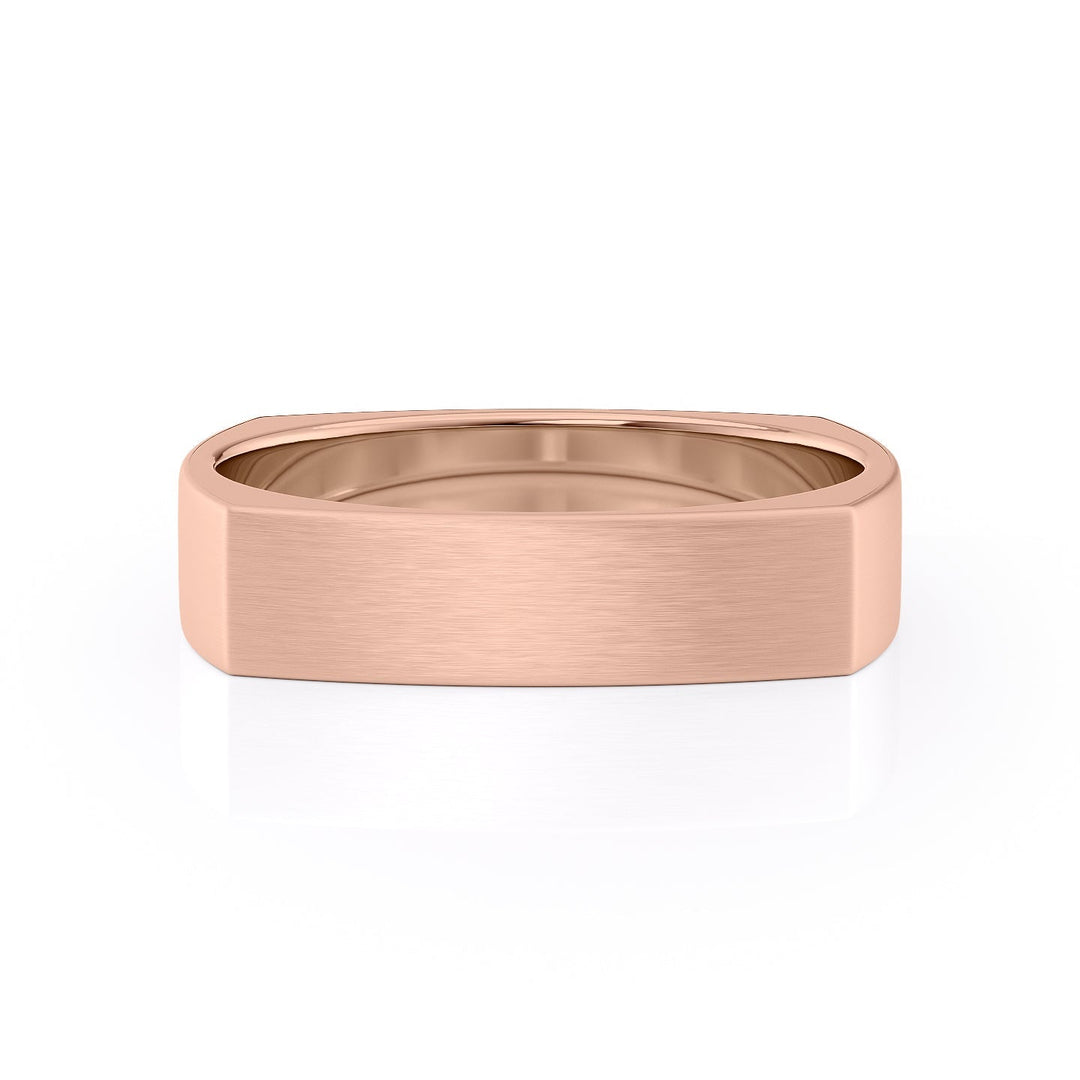 The Leo Wedding band #material_rose