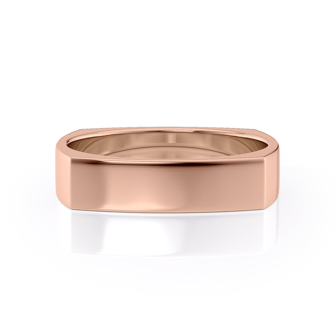 The Leo Wedding band #material_rose