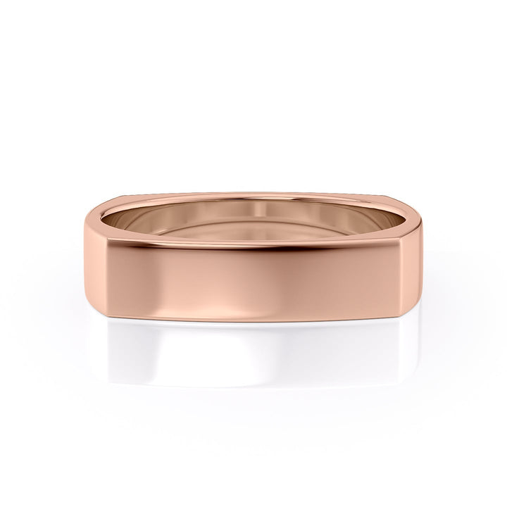 The Leo Wedding band #material_rose