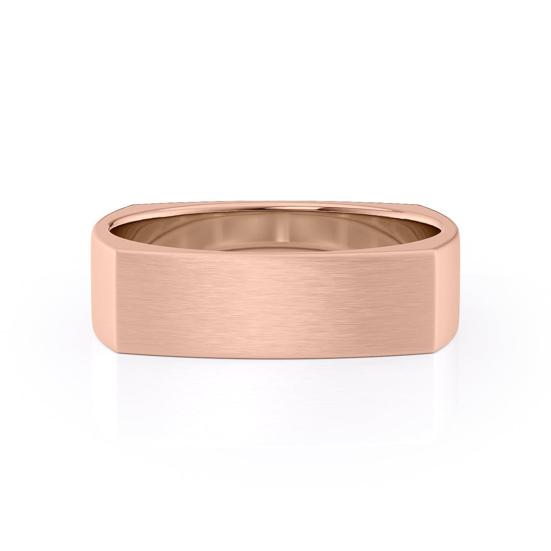 The Leo Wedding band #material_rose