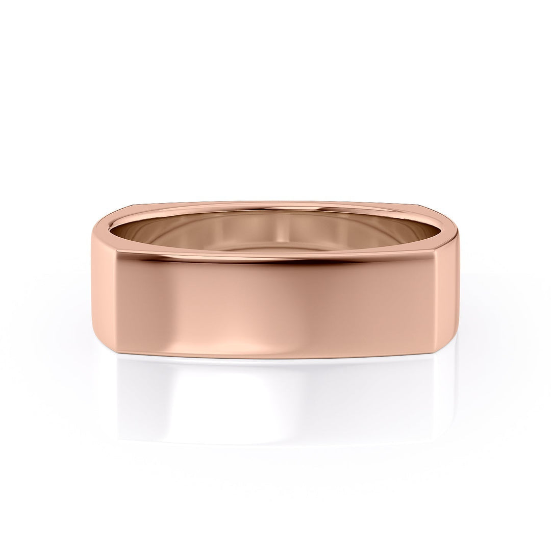 The Leo Wedding band #material_rose