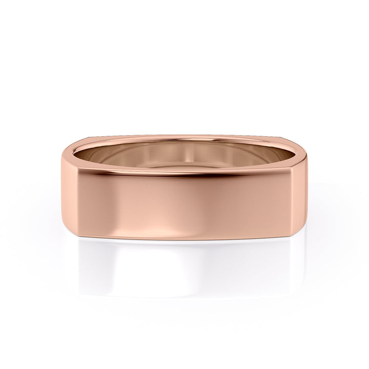 The Leo Wedding band #material_rose