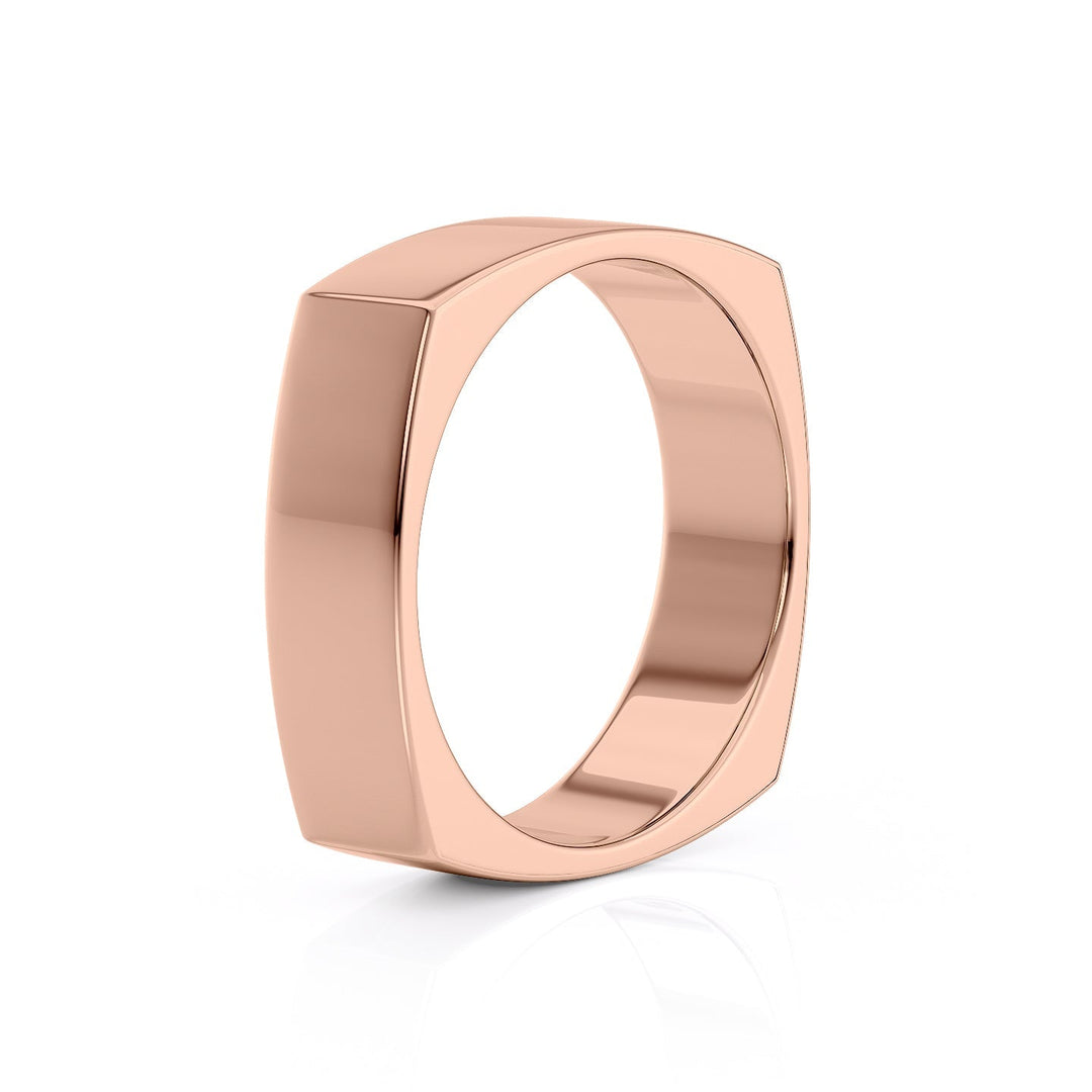 The Leo Wedding band #material_rose