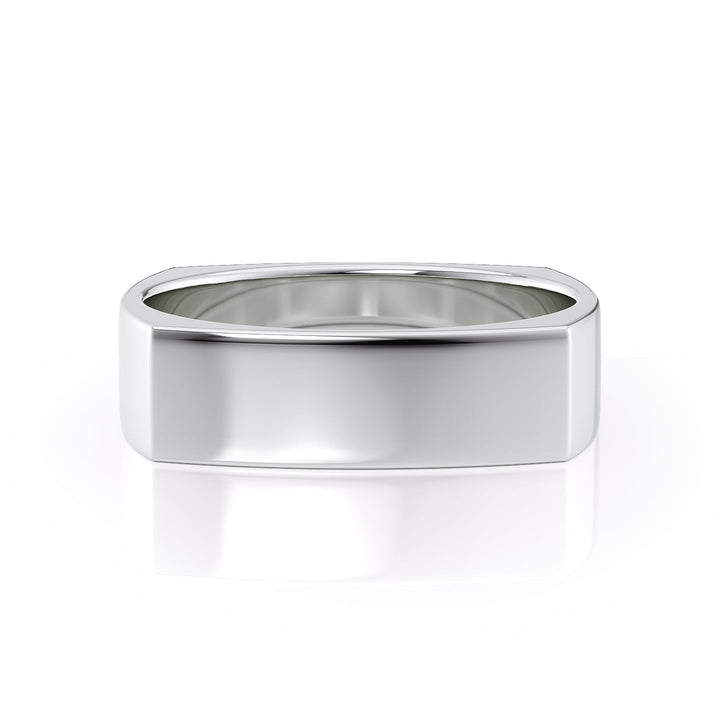 The Leo Wedding band #material_white