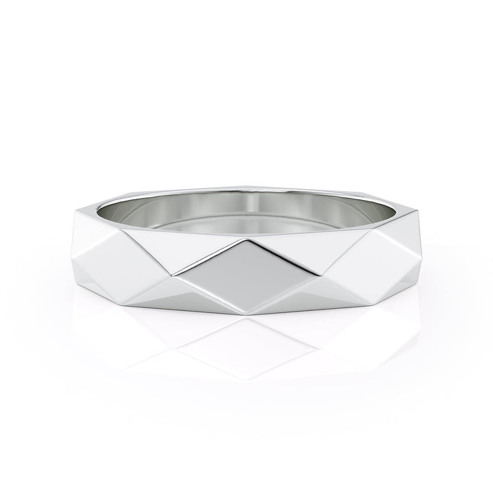 The Levi Wedding band #material_white