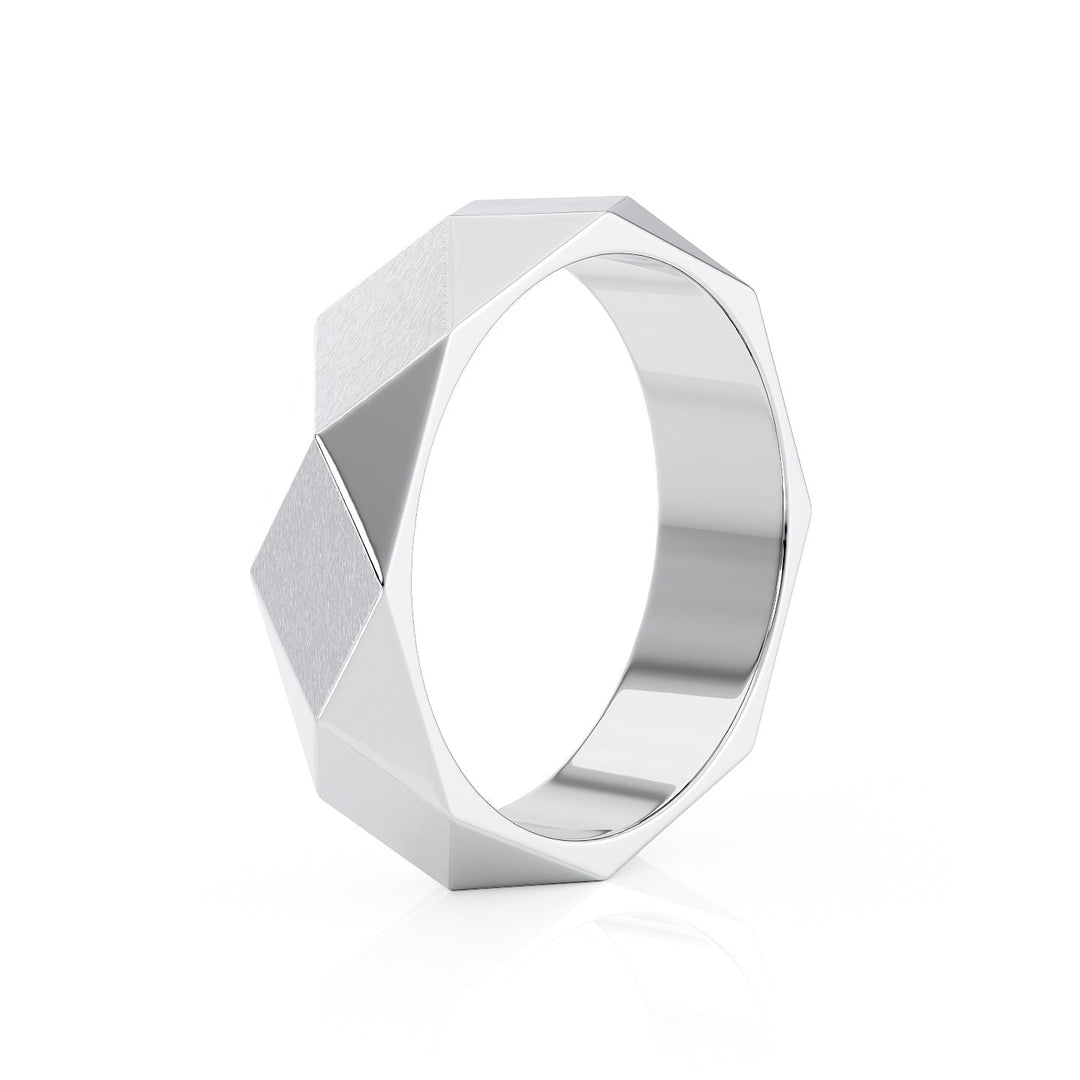 The Levi Wedding band #material_white